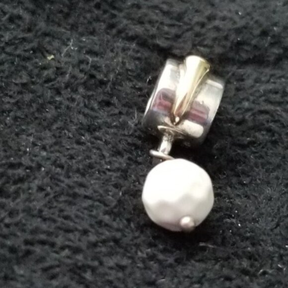 Auth Pandora Retired Sterling Silver w/14K Gold White Agate Golf Ball 790440AGW - Picture 4 of 10